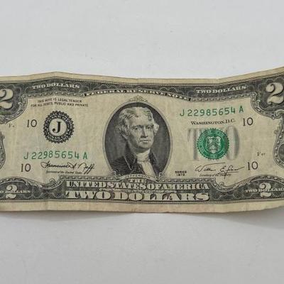 #1504 • 1976 $2 Dollar Green Seal Banknote