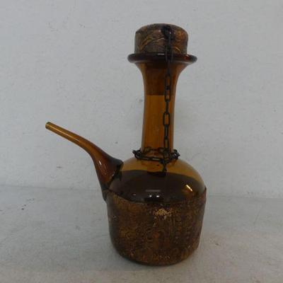 Vintage Catalonia Spain Leather Wrapped Pórron (Wine Decanter)