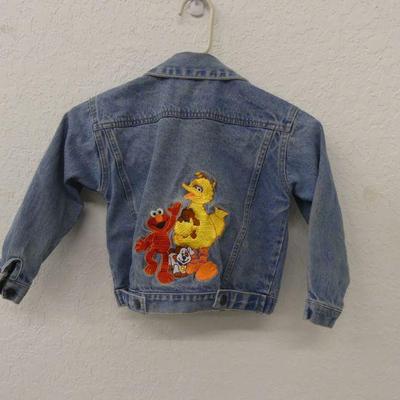 Vintage Sesame Street Big Bird, Elmo & Barkley Denim Jacket - Size 5T