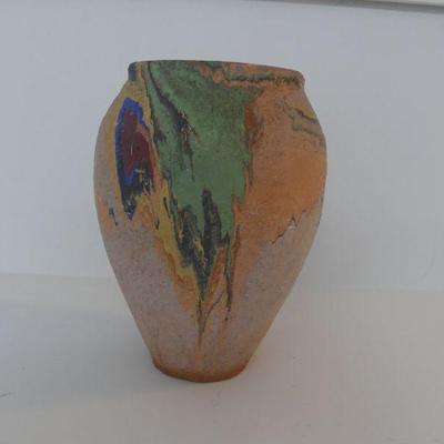 Vintage 1940s Ozark Roadside Tourist Hand Made Drip Pottery Vase