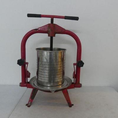 Vintage Apple/Fruit Press - Cast Iron Construction with Stainless Steel Parts