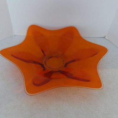 Vintage Murano Centerpiece Bowl - Orange 