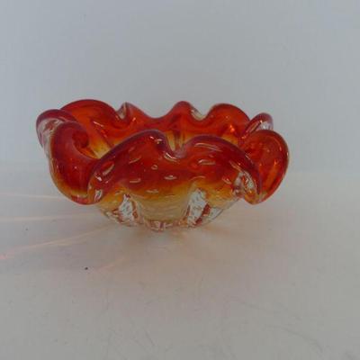Vintage 1970s Murano Controlled Bubble Bowl 