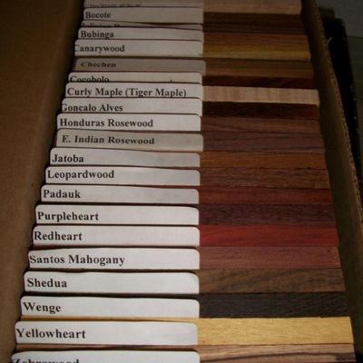 Exotic wood shown with labels.