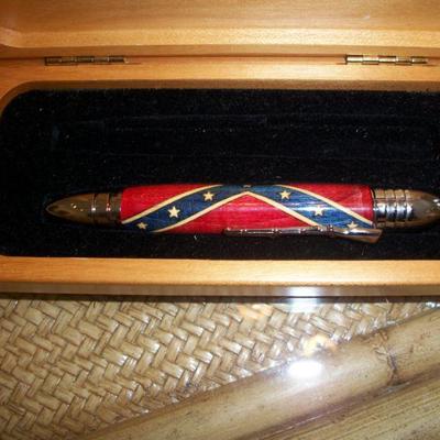 Close up of pen.
