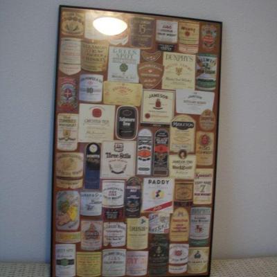 Framed Whiskey Label Poster.
