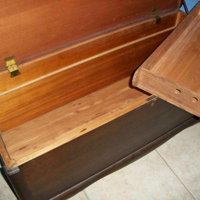 Interior of cedar chest