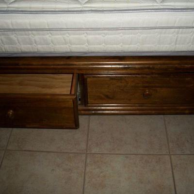 Other side of bed, 1 - shown open, 1 shown closed.