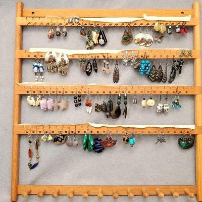 Artisan Earrings, South American, Stones, Beads