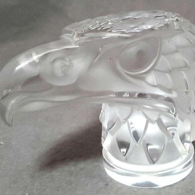 Majestic Lalique Crystal Eagle Head