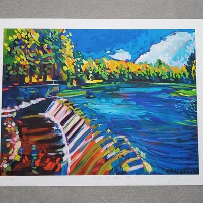 Falls at South Natick Signed Numbered Joel Crisafulli Lithograph