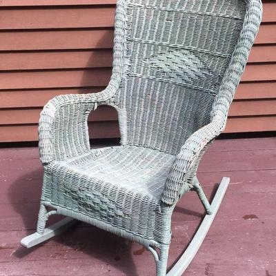 Green Wicker Rocker