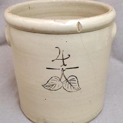 Vintage Stoneware Farmhouse Crock 4 Gal