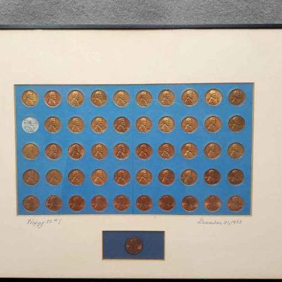Framed Penny Collection 1933 to 1983