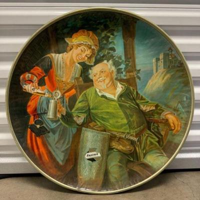 Vintage 1970s Falstaff Round Shaped Metal Beer Display	