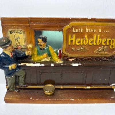 Vintage Chalk-Ware Heidelberg Beer Advertisement	