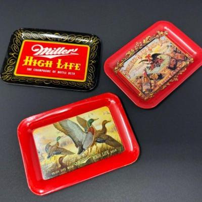 Vintage Beer Tip Tray Collection: Anheuser-Busch & Miller High Life	