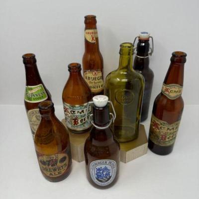 Collection of Classic Beer Bottles: Krueger, Guinness & More