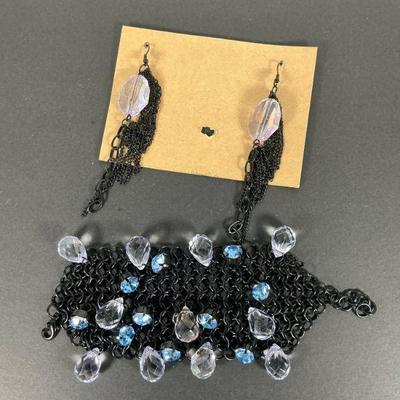 beaded bracelet & earrings