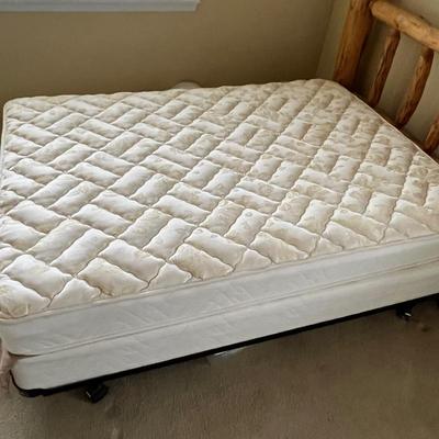 Solid Wood Log Bed Frame with Stearns & Foster Mattress Set in size QUEEN