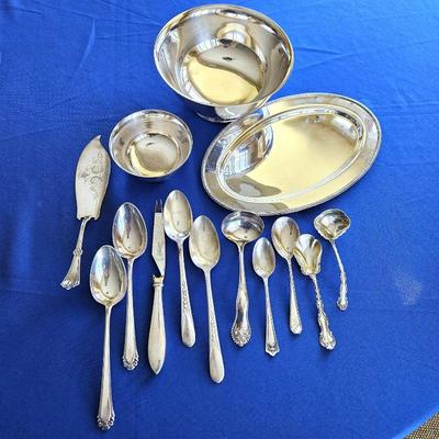  Lot of Gorham and other Brands Sterling PLATED Serving Pieces - Bowls and Platter