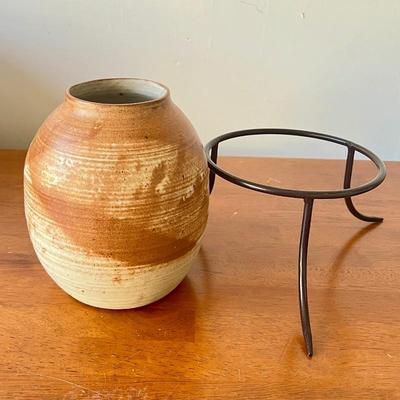 Native American Ceramic Vase and stand