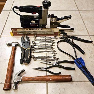  Assortment of Craftsman Tools Plus Electric Auto Scroller - Wrenches, Hammers, Staple Gun, And More!