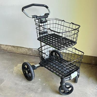 Scout Brand Folding Utility Cart- Aluminum Frame, Heavy Duty Baskets, Large Wheels w/ Brake