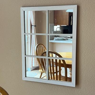 Stanley Monarch Window Pane Pine Mirror in White 