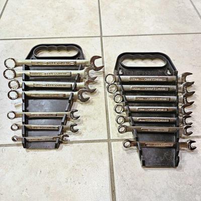 Two Sets of Craftsman Combination Wrenches in Metric and Standards Sizes