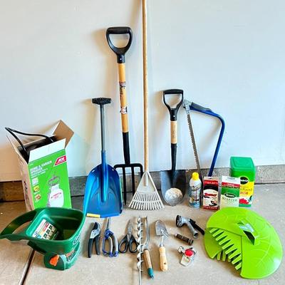 Gardening & Yard Tool Lot - Shovels, Rakes, Snow Shovels & More