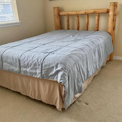 Solid Wood Log Bed Frame with Stearns & Foster Mattress Set in size Double