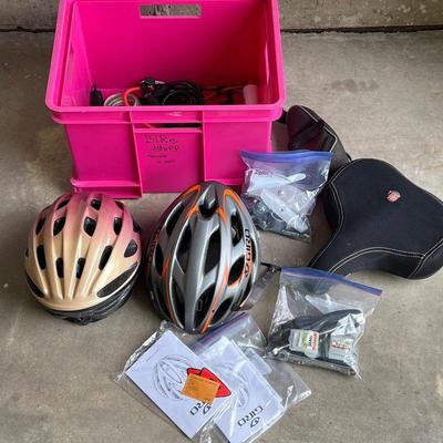  Sports Gear Lot - Thule Bike Rack, Bontrager Pump, Helmets, and Accessories