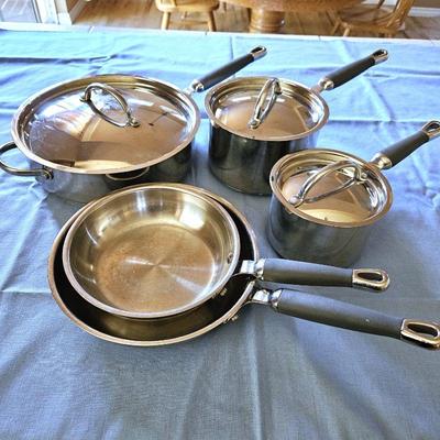  - 8pc Whole Home Gourmet Stainless Cookware - Pots and Saute/Frying Pans