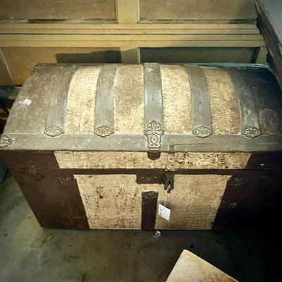 Second of two steamer trunks