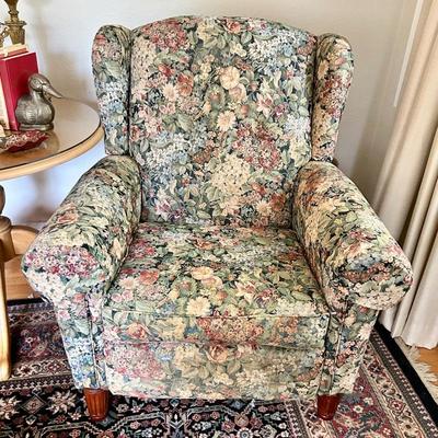 One of two La Z Boy wingback recliners (very comfortable, especially for tall people!)