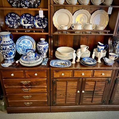 Five coordinating display hutches