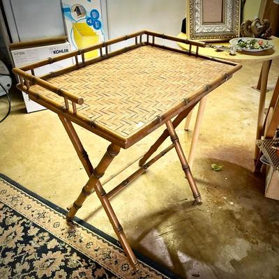 Vintage fold up faux bamboo table