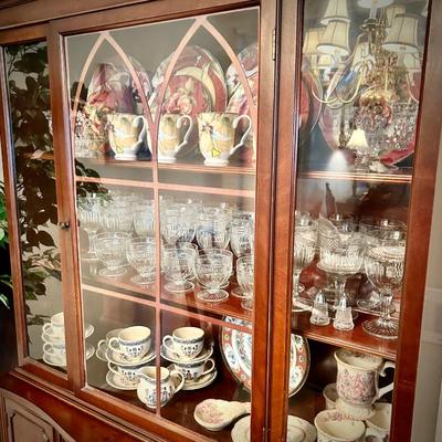 Vintage china cabinet (top lifts off for transport)