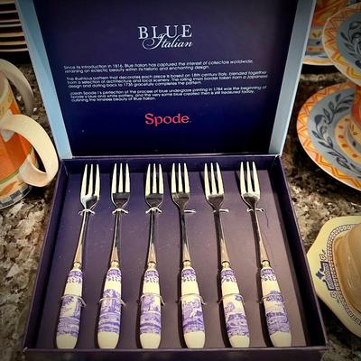 Spode Blue Italian pastry forks