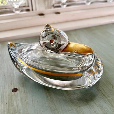 Duncan Miller glass duck box with lid