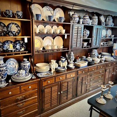Five coordinating display hutches