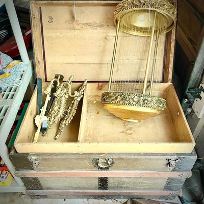 One of two steamer trunks
