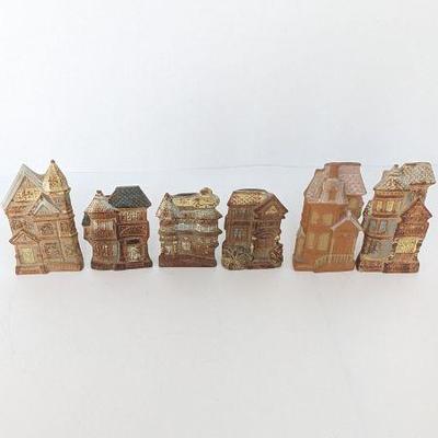 Lot #B123 - Vintage Counterpoint Pottery San Francisco Victorian House Wall Pocket Vases