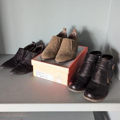 Lot #B24 - Circus by Sam Edelman Ankle Booties in Black & Tan, & Naturalizer Braeburn Double Monk Strap Moto Booties, 7.5
