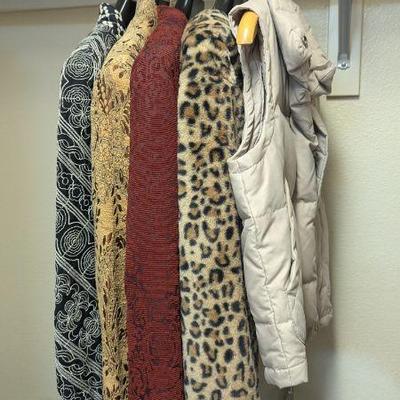 Lot #B16 - Coldwater Creek & Carlisle Jackets, Leopard Print Jacket & DKNY Vest, Size Small