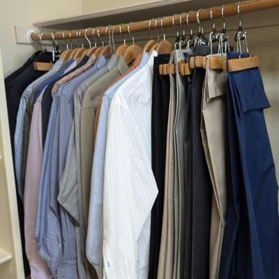 Lot #B56 - Men's Formal Wear Sizes L & 34: Suits, Pants, Button Up Shirts