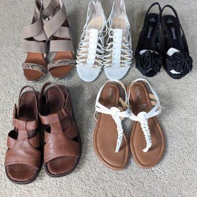 Lot #B33 - Naturalizer Sandals, Capelli Thong Sandals, Chinese Laundry Wedges, Enzo Angiolini Heel Sandals & J Renee Slingbacks