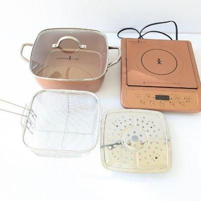 Lot #B78 - Copper Chef Cookware Set - Induction Cooktop, Cooking Pot, Steamer & More