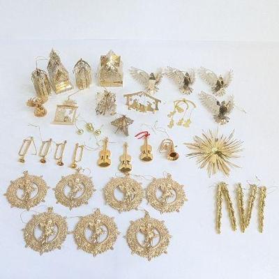 Lot #B165 - Vintage Gold-Tone Holiday Ornaments Collection